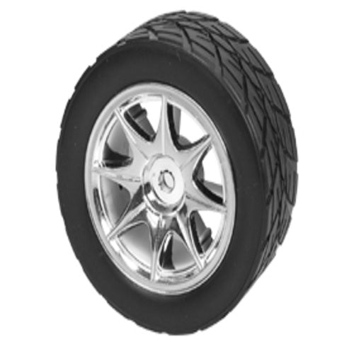 3Racing MC-05/SI Tamiya FF02 /M03 /M03L /M03M /M04L /M04M 1/10 8 Spoke Rim and Tyre Set - Silver (4 pcs)