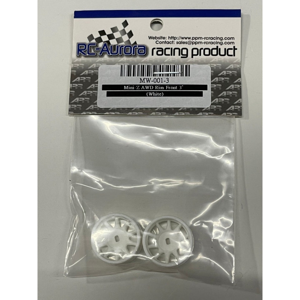 RC Aurora MW-001-0 Mini-Z AWD Rim Front 0° (White)