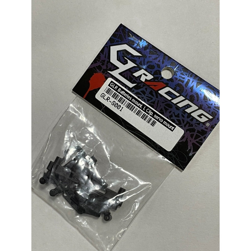 GL Racing GLR-S001 GL Racing GLR Batteries mount, L Clip, servo mount