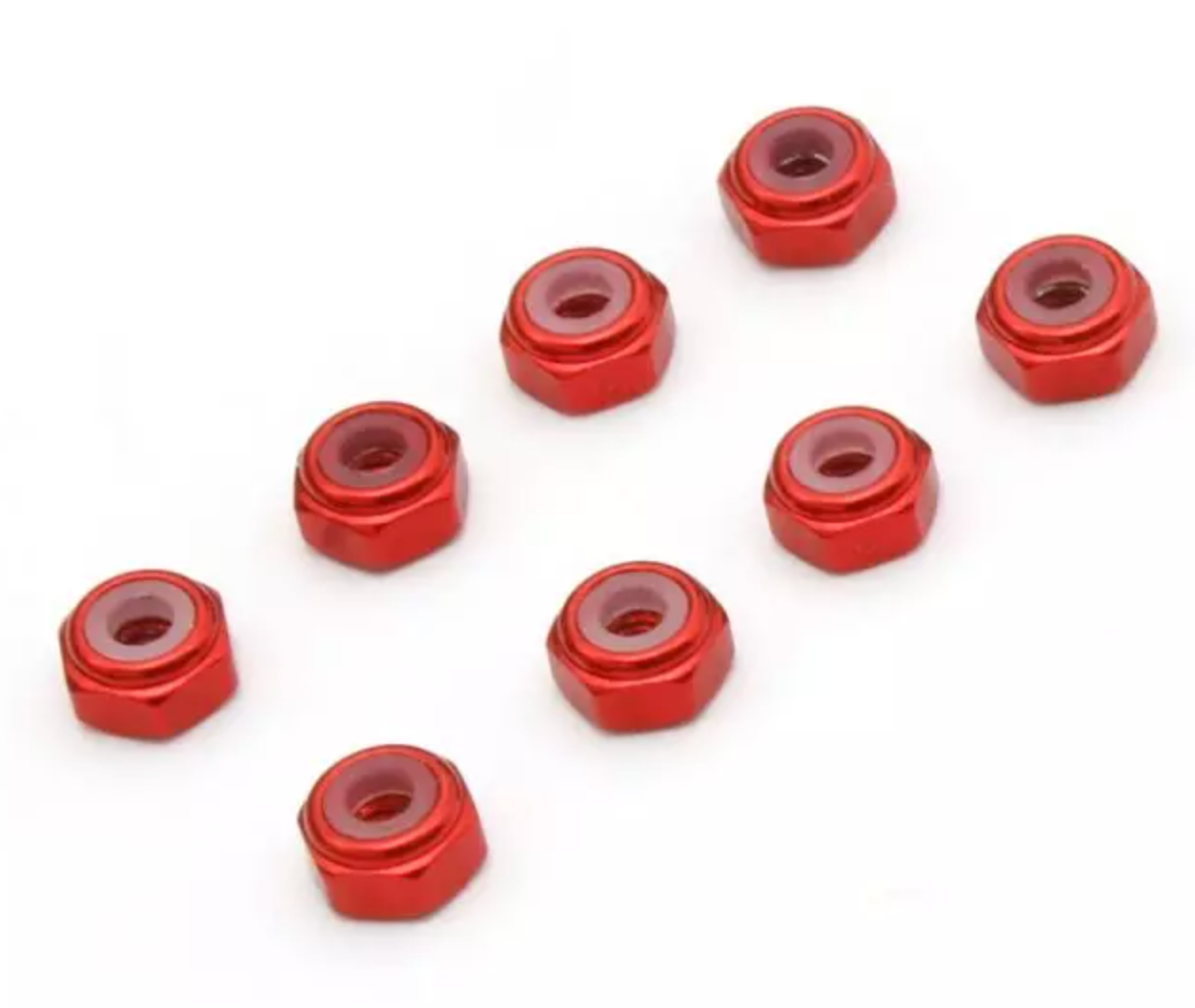 KYOSHO M2 Alu. Nylon Color Nut 8pcs(Red) MZW128R ศูนย์ไทย