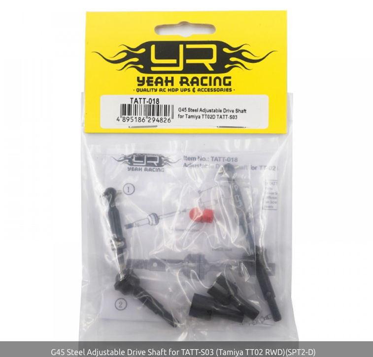 Yeah Racing G45 Steel Adjustable Drive Shaft for TATT-S03 (Tamiya TT02 RWD)(SPT2-D) TATT-018 ศูนย์ไทย