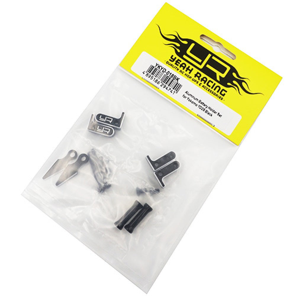 Yeah racing YKYD-018BK ALUMINUM BATTERY HOLDER SET FOR YOKOMO YD2S BLACK