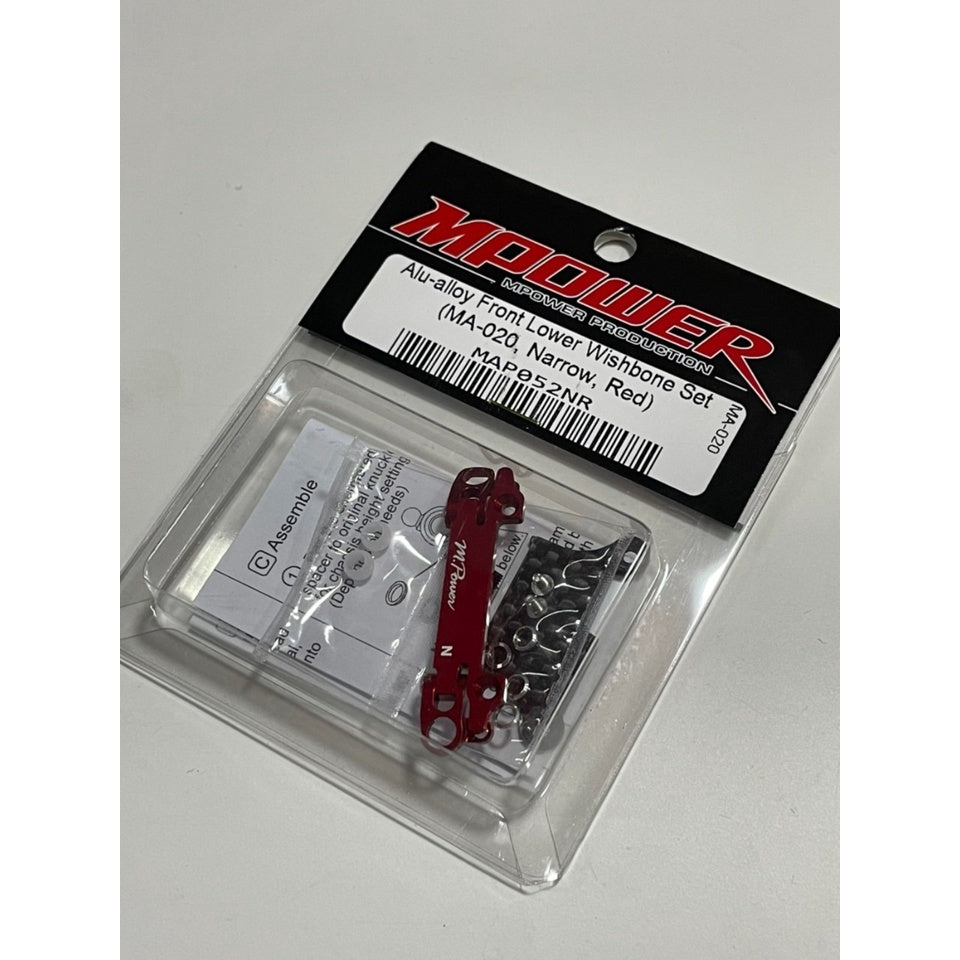 Mpower MAP052NR Alu-alloy Front Lower Wishbone Set (MA-020, Narrow, Red)