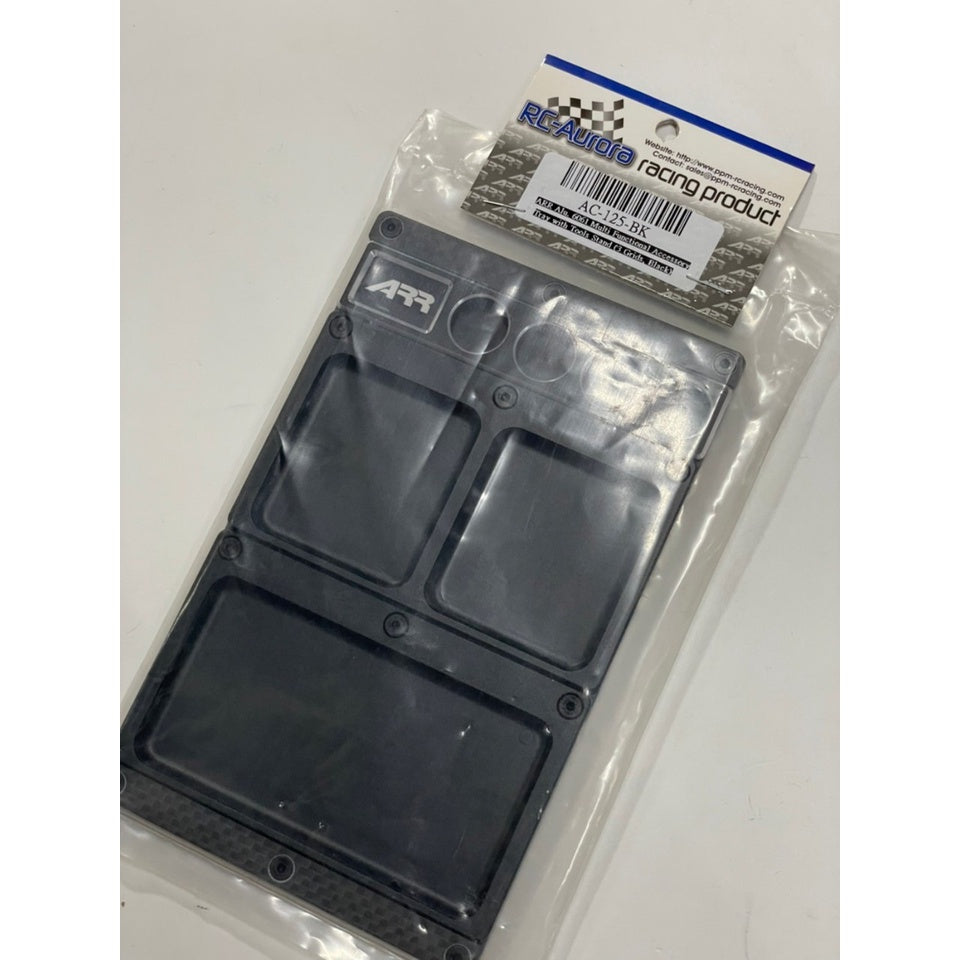 RC Aurora AC-125-BK ARR Alu. 6061 Multi Functional Accessory Tray with Tools Stand (1 Grid, Black)