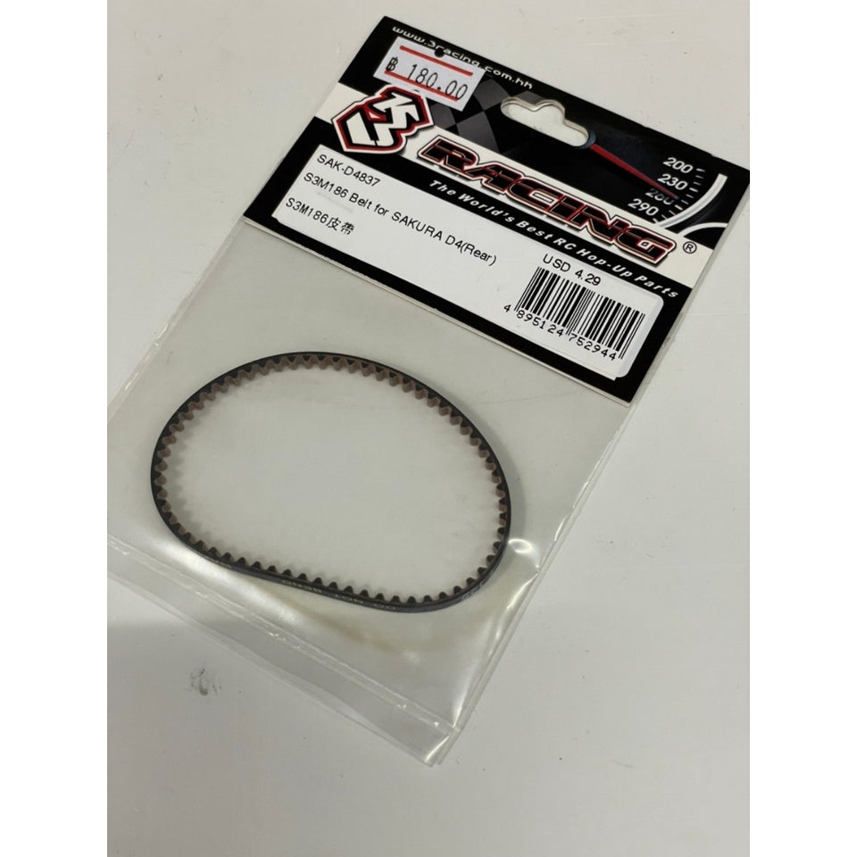 3Racing SAK-D4837 S3M186 BELT FOR SAKURA D4(REAR)