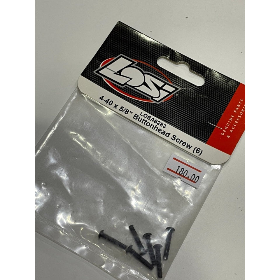 LOSA6283 Button Head Screws 4-40x5/8 (6)