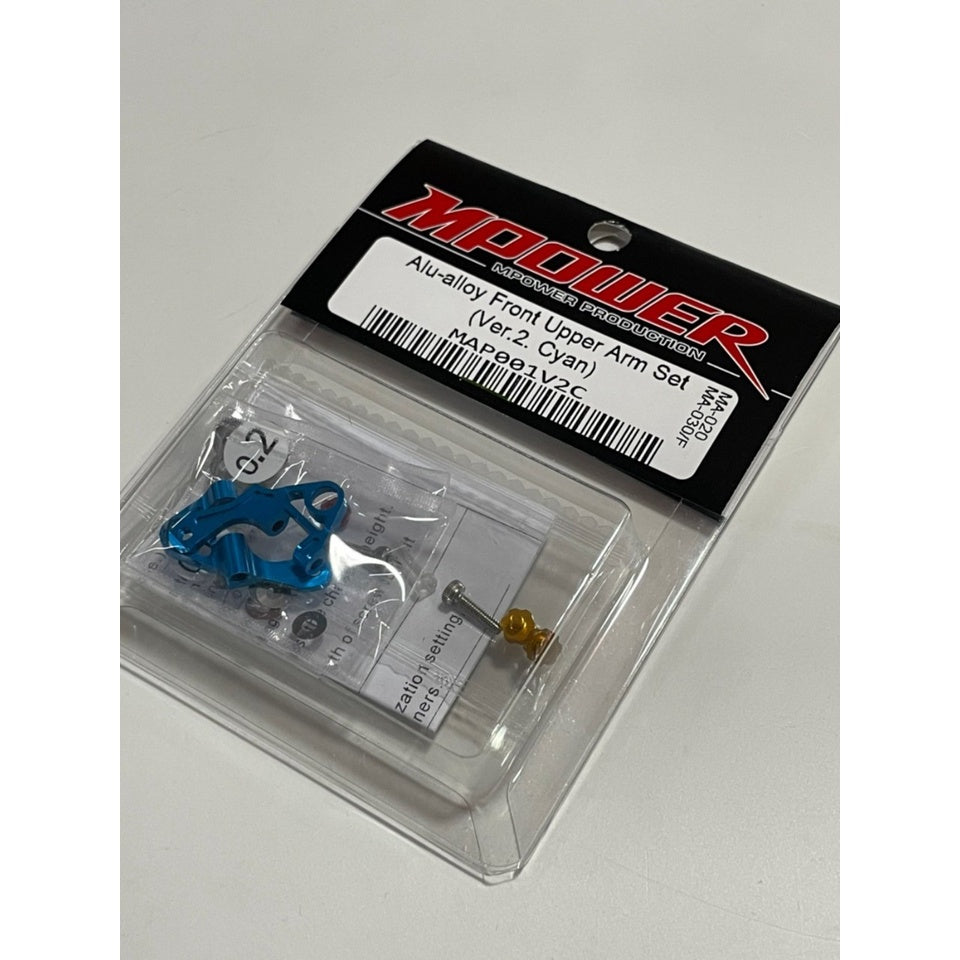 Mpower MAP001V2C Alu-alloy Front Upper Arm Set Ver.2 (Cyan)