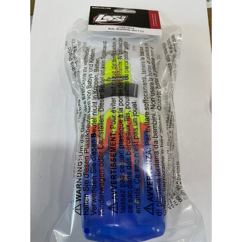 LOSI LOS210014 Body, Blue/White: Mini-T 2.0