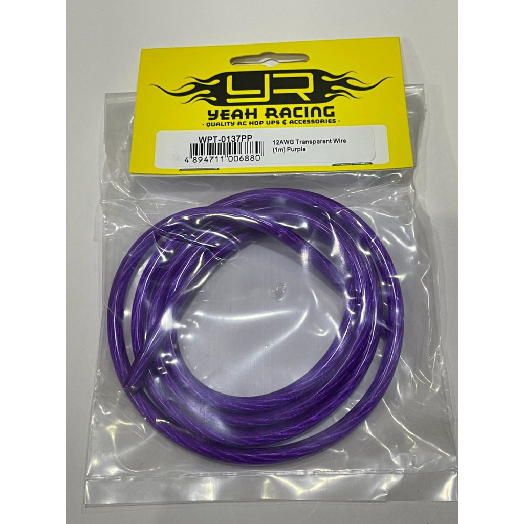 Yeah Racing 12AWG TRANSPARENT WIRE 1M PURPLE