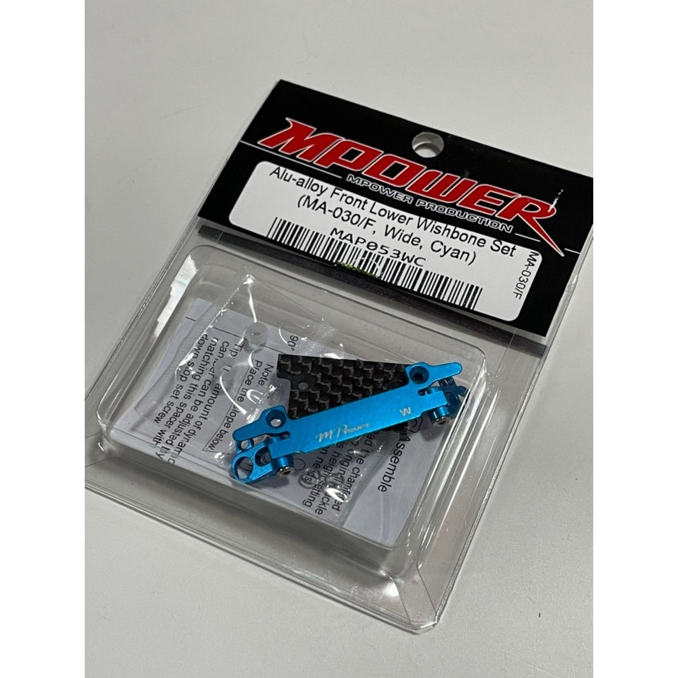 MPowerMAP053WC Alu-alloy Front Lower Wishbone Set (MA-030/F, Wide, Cyan)