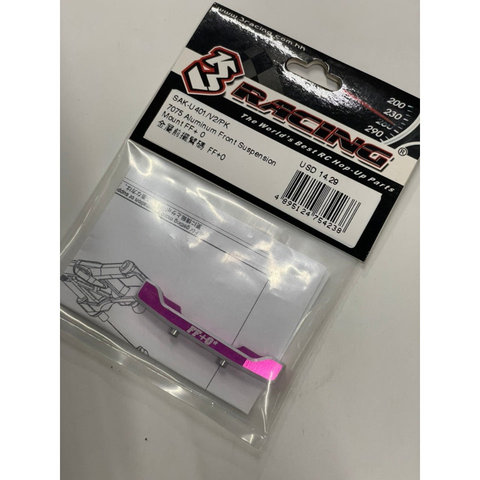 3 Racing SAK-U401/V2/PK 7075 ALUMINUM FRONT SUSPENSION MOUNT FF+0