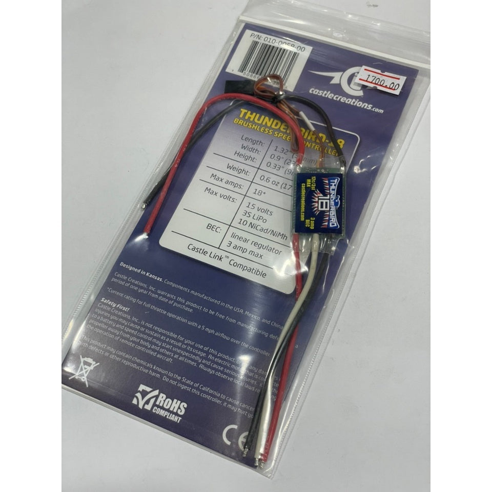 Castle Creations 010-0058-00 Thunderbird 18-Amp Brushless ESC