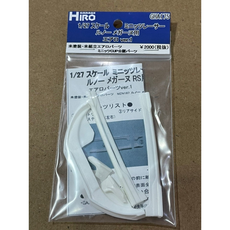Garage Hiro GHA175 Aero Parts Set Ver.1 for RENULT MEGANE RS (KYOSHO MINI-Z Racer) (ไม่รวมบอดี้)