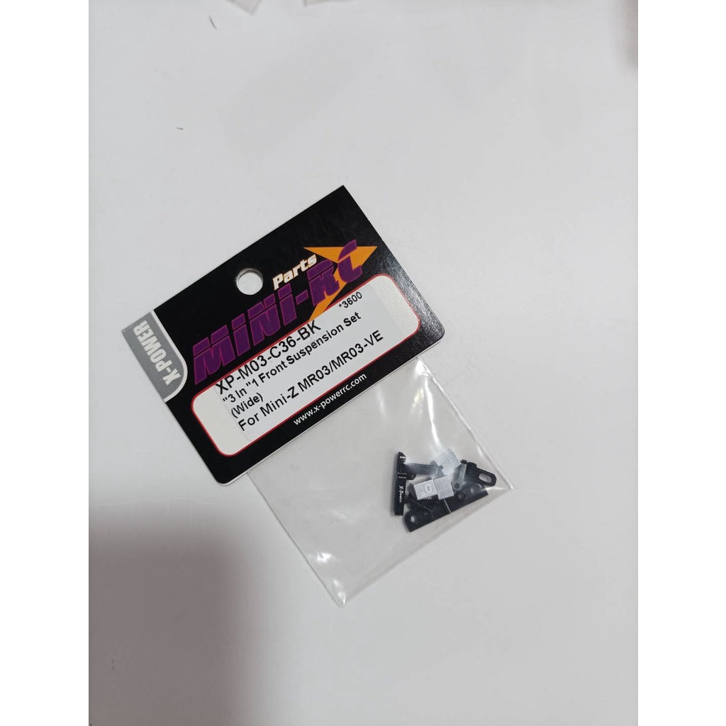 XP-M03-C36-BK "3 In "1 Front Suspension Set (Wide) For Mini-Z MR03/MR03-VE