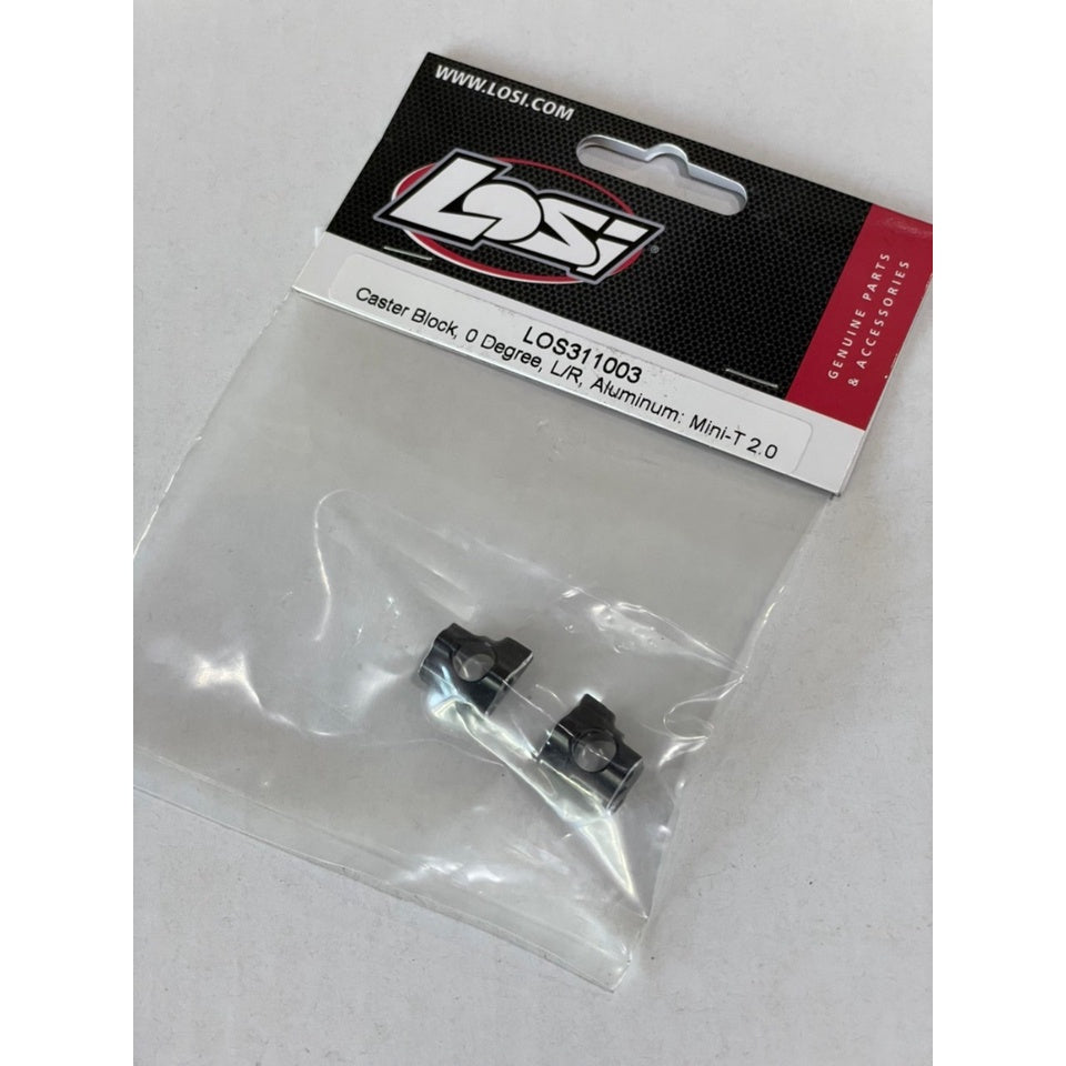 LOSI LOS311003 Caster Block, 0 Degree L/R Aluminum: Mini-T 2.0, Mini-B