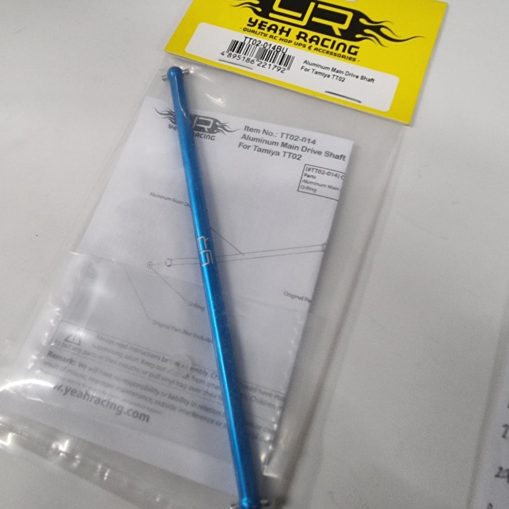 Yeah Racing TT02-014BU ALUMINUM MAIN DRIVE SHAFT FOR TAMIYA TT02 TT02B