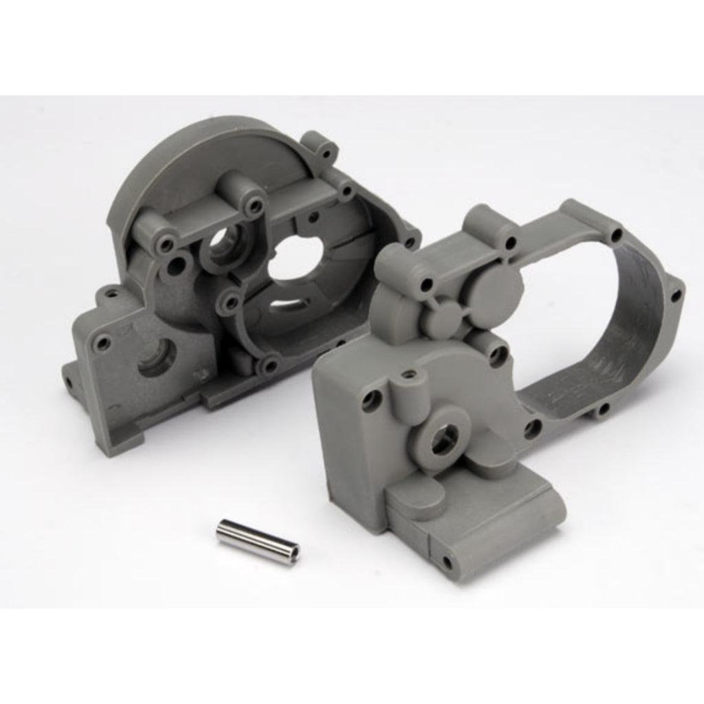 TRAXXAS Gearbox halves (L&R) (grey) w/ idler gear shaft 3691A
