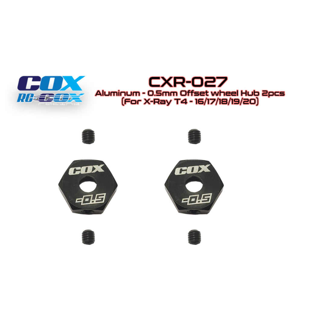 RCCOX Aluminum - 0.5mm Offset wheel hub 2pcs (For X-Ray T4'16-21) CXR-027