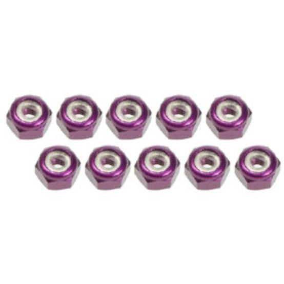 3Racing 3mm Aluminum Lock Nuts (10 Pcs) 3RAC-N30/PU