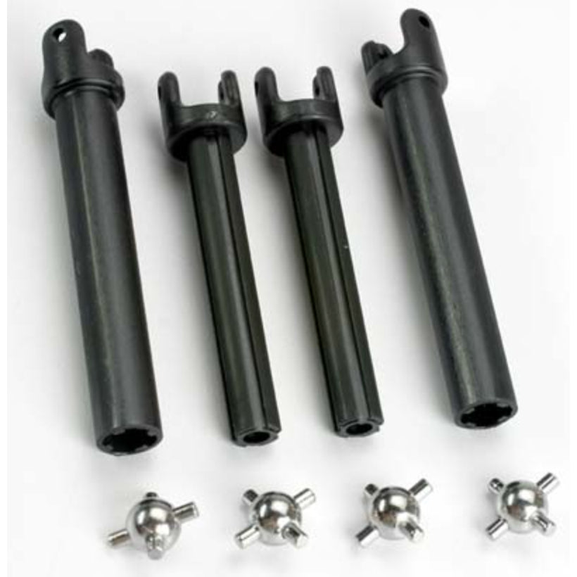 TRAXXAS Half shafts, long (Heavy-duty) (external-splined (2) & internal-splined (2))/ metal U-joints (4) 4951X