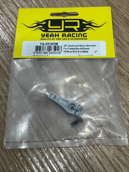 Yeah Racing 25T Aluminum Servo Arm Horn For Futaba Savox Power HD Blue Bird Gun Metal YA-0516GM