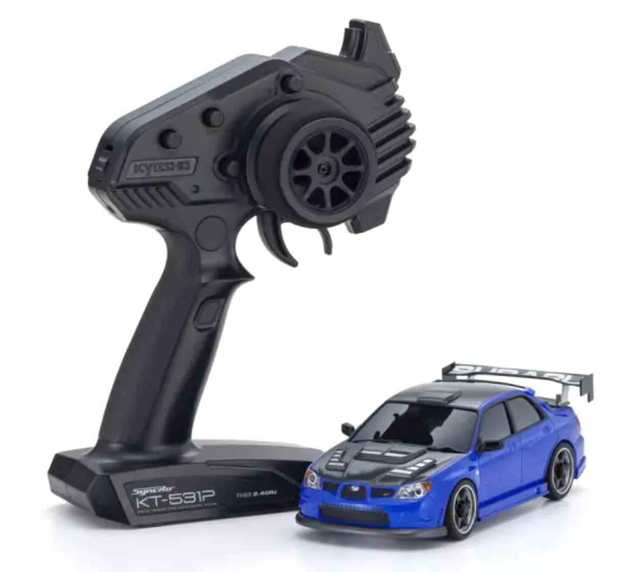 KYOSHO  MINI-Z AWD SUBARU IMPREZA with Aero kit and CFRP hood Metallic Blue 32653BL ศูนย์ไทย