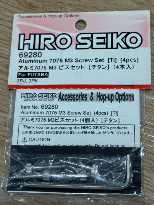HIRO SEIKO Aluminum 7075 M3 Screw Set (Ti) (4pcs) 69280 (rare item)