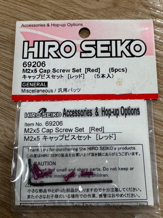 HIRO SEIKO M2x5 Cap Screw Set (Red) (5pcs) 69206 (rare item)