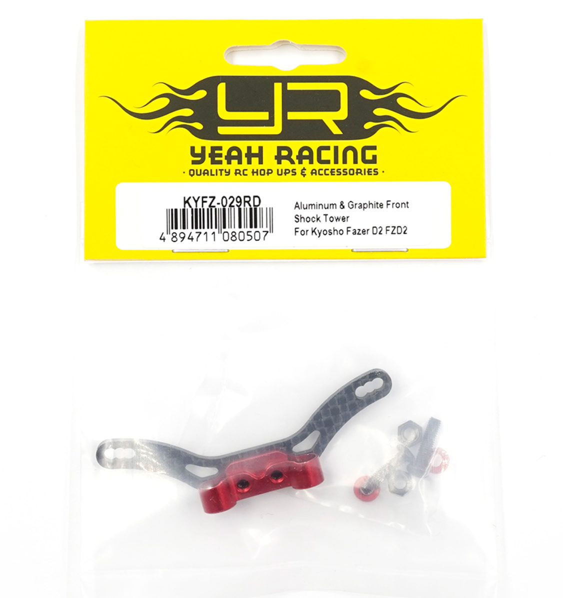 Yeah Racing Aluminum & Graphite Front Shock Tower For Kyosho Fazer D2 FZD2 KYFZ-029RD