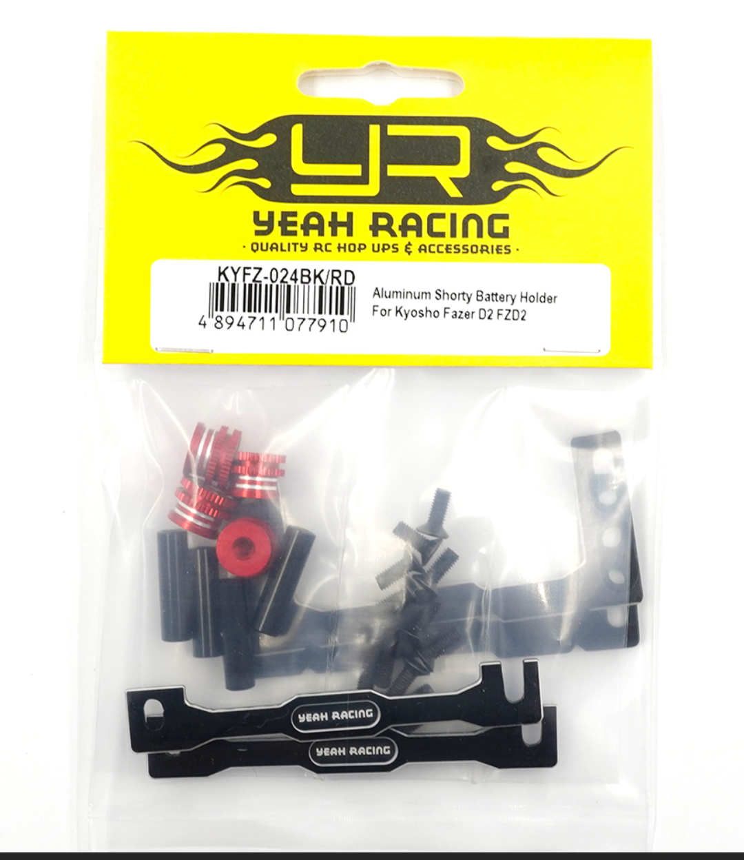 Yeah Racing Aluminum Shorty Battery Holder For Kyosho Fazer D2 FZD2 KYFZ-024BK/RD