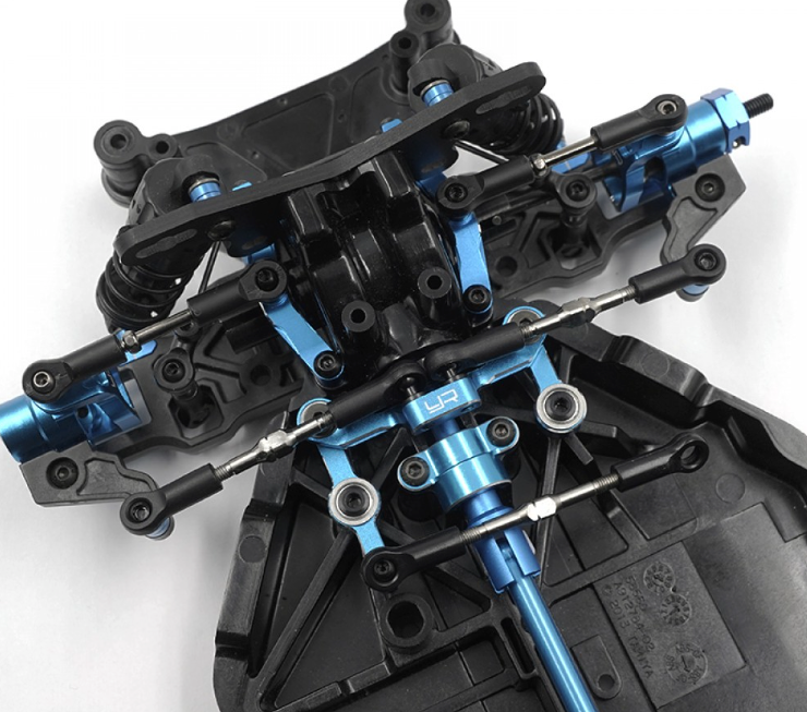Yeah Racing Aluminum Long Tie-Rod Steering Set For Tamiya TT-02 SR/SRX TATT-087BU ศูนย์ไทย