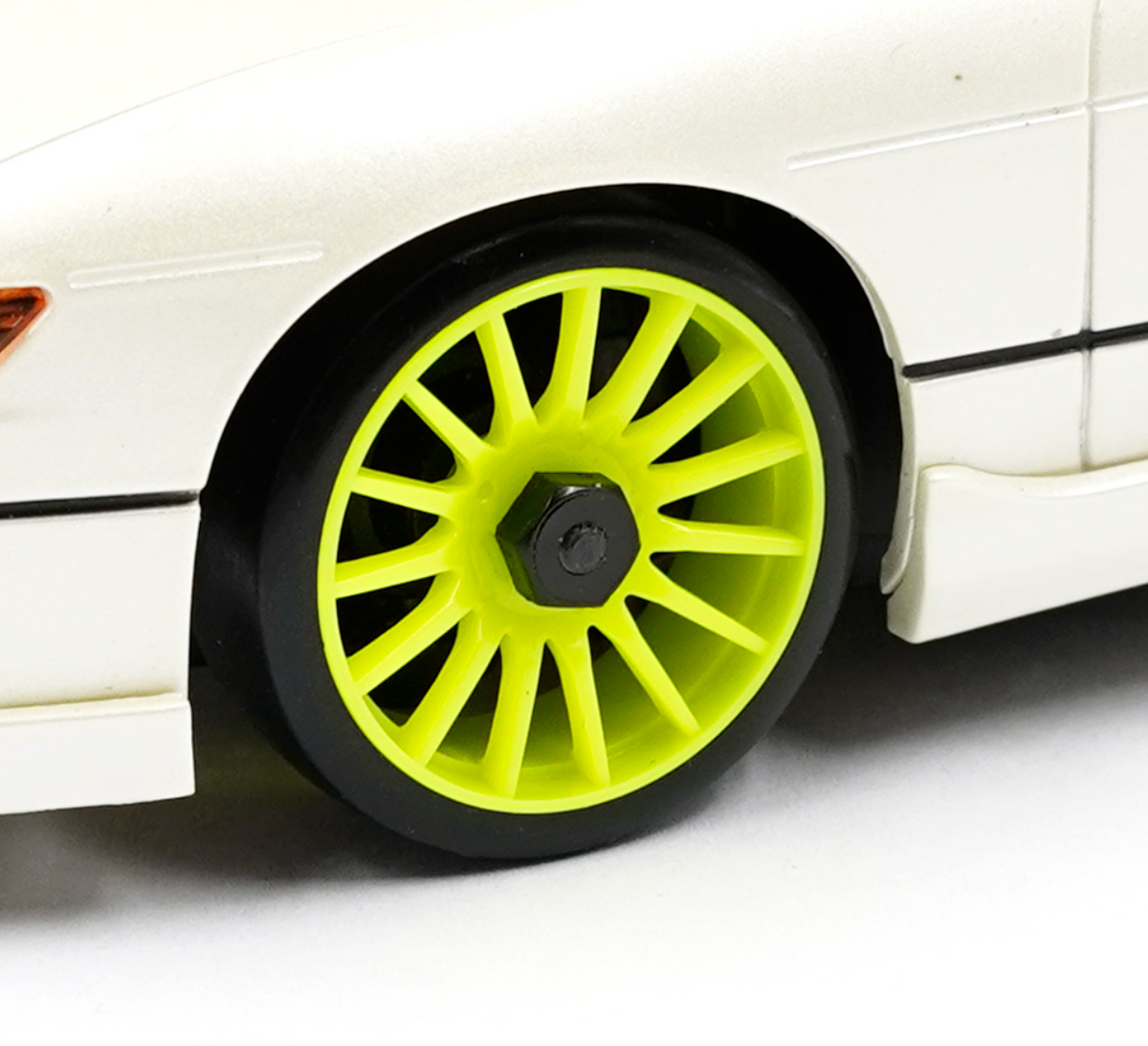Yeah racing Plastic Wide Rim Set 11mm (Offset 0 +1 +2 +3) Florescent Pink For 1/28 AWD Mini-Z WL-0168FPK (ศูนย์ไทย)