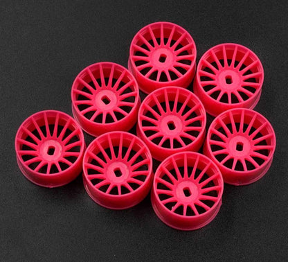 Yeah racing Plastic Wide Rim Set 11mm (Offset 0 +1 +2 +3) Florescent Pink For 1/28 AWD Mini-Z WL-0168FPK (ศูนย์ไทย)