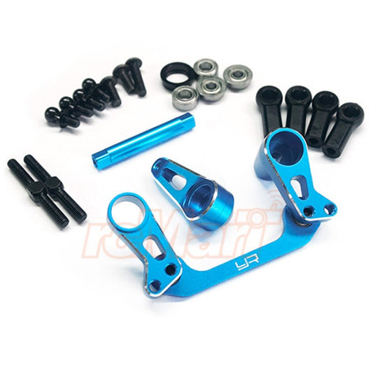 Yeah Racing Aluminum Bearing Supported Steering Rack Blue For Tamiya CC01