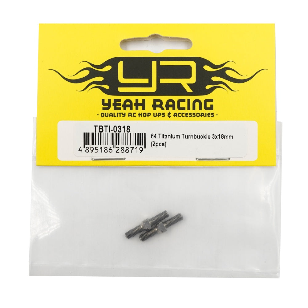 Yeah racing TBTI-0318 64 TITANIUM TURNBUCKLE 3X18MM 2PCS