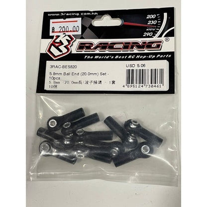 3Racing 3RAC-BE5820 5.8MM BALL END (20.0MM) SET - 10PCS