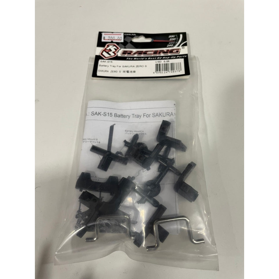 3Racing SAK-S15 BATTERY TRAY FOR SAKURA ZERO S