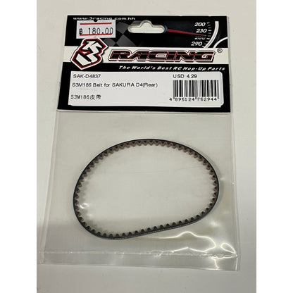 3Racing SAK-D4837 S3M186 BELT FOR SAKURA D4(REAR)
