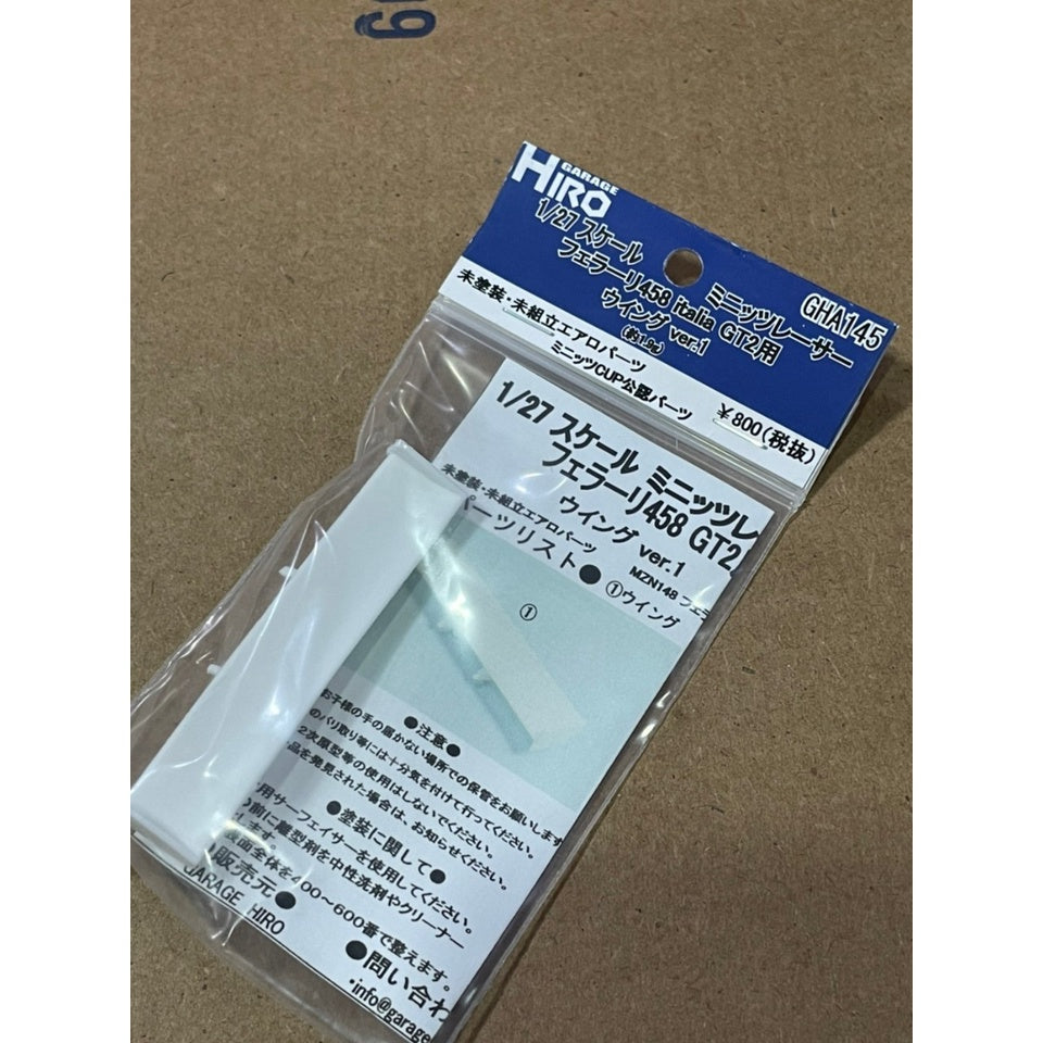 Garage Hiro GHA145 GHA145 Rear Wing Ver.1 for Ferrari 458 Italia GT2 (KYOSHO MINI-Z Racer) (ไม่รวมบอดี้)