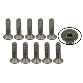 3Racing TS-FSM208M M2 x 8 Titanium Flat Head Hex Socket - Machine (10 Pcs)