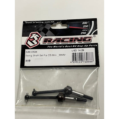 3 Racing SAK-D534 SWING SHAFT SET FOR D5 MINI (36MM) SAK-D534
