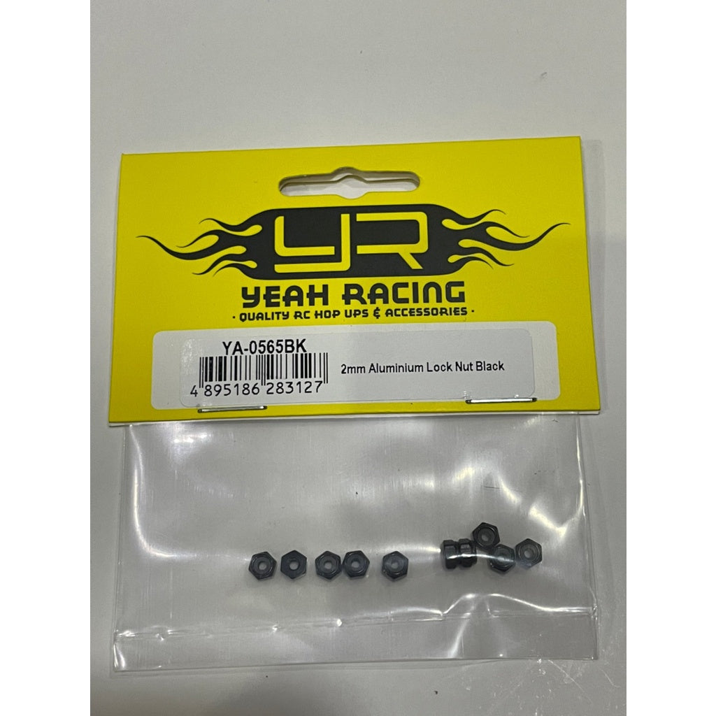Yeah Racing YA-0448BK 4mm Aluminium Wheel Flange Lock Nut – Black, 4pcs, 1/10 RC