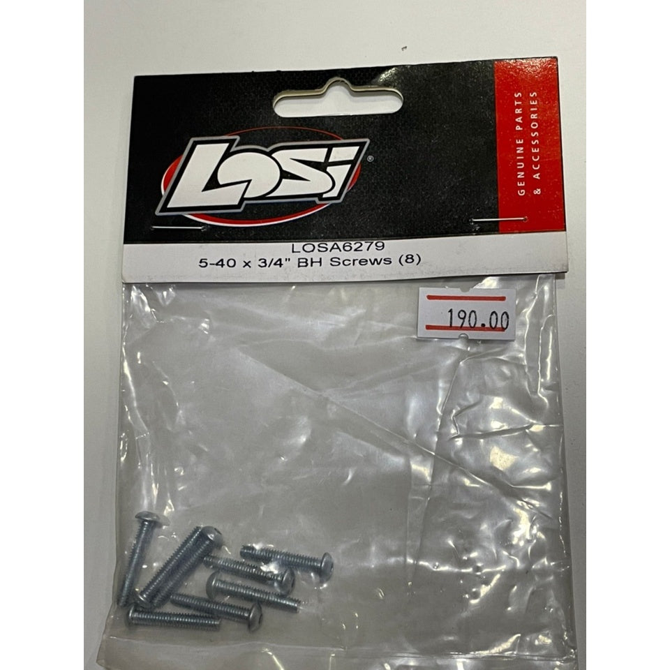 LOSA6279 Button Head Screws 5-40x3/4 (8)