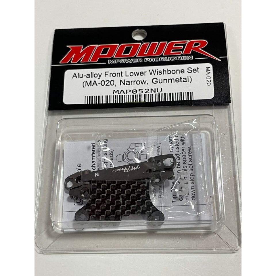Mpower MAP052NU Alu-alloy Front Lower Wishbone Set (MA-020, Narrow, Gunmetal)