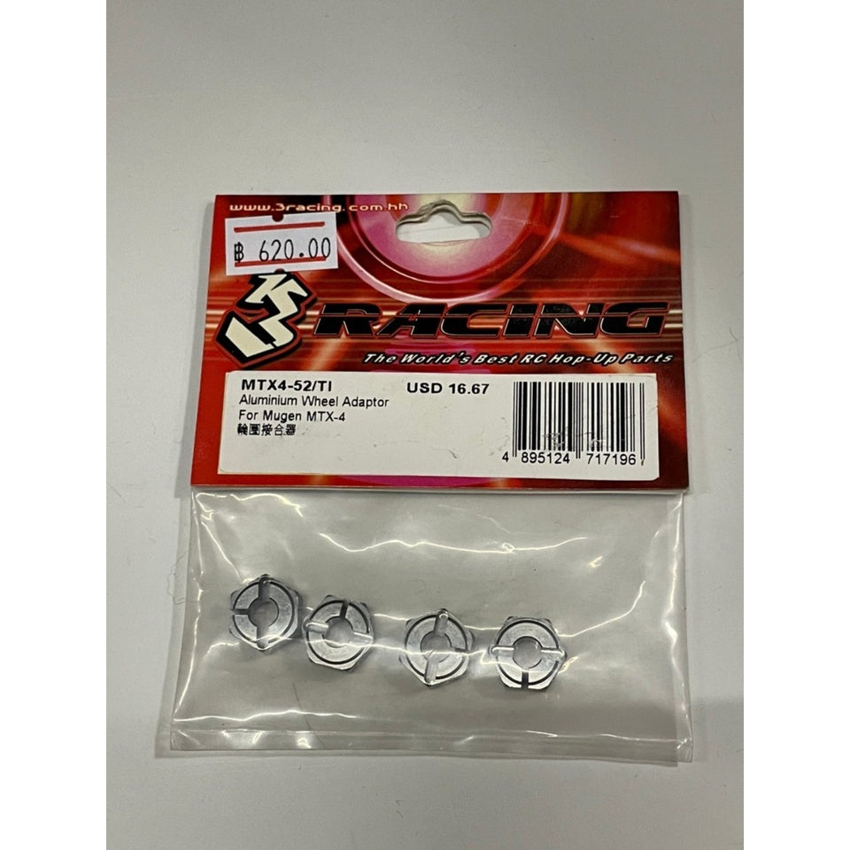 3Racing MTX4-52/TI Aluminium Wheel Adaptor For MTX-4