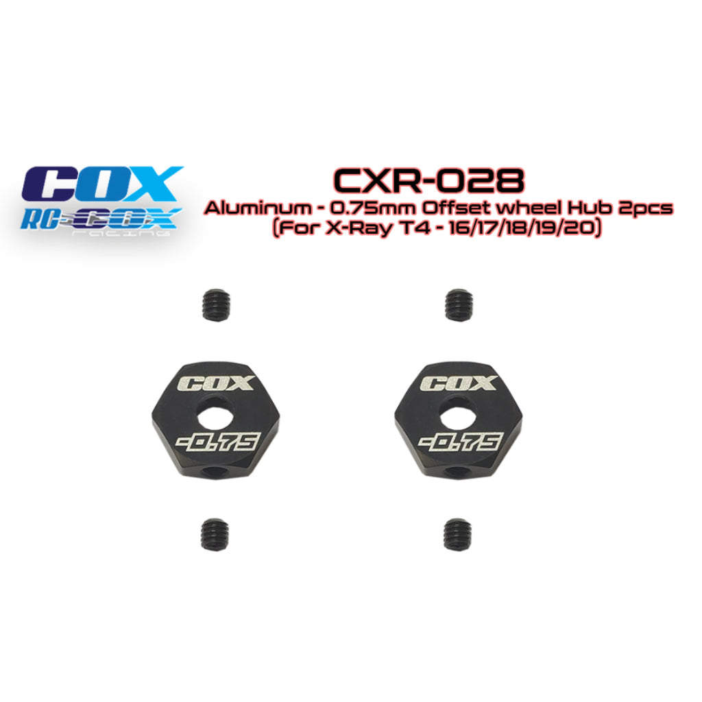 RCCOX Aluminum - 0.75mm Offset wheel hub 2pcs (For X-Ray T4'16-21) CXR-028