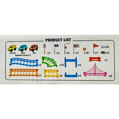 Keda Blocks  รถราง ของเล่นเสริมพัฒนาการเด็ก 92 ชิ้น รถ Offroad และ ราง KD-1335-1 ของเล่นเด็ก
