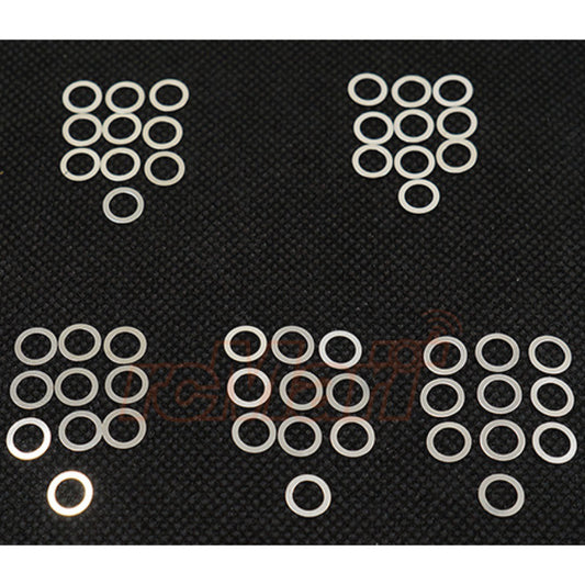 Yeah racing 5X7MM STAINLESS STEEL SPACER SET 0.1 0.15 0.2 0.25 0.3MM YA-0551