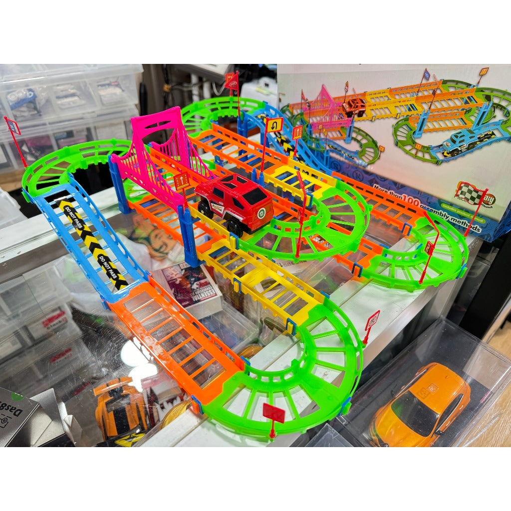 Keda Blocks  รถราง ของเล่นเสริมพัฒนาการเด็ก 92 ชิ้น รถ Offroad และ ราง KD-1335-1 ของเล่นเด็ก