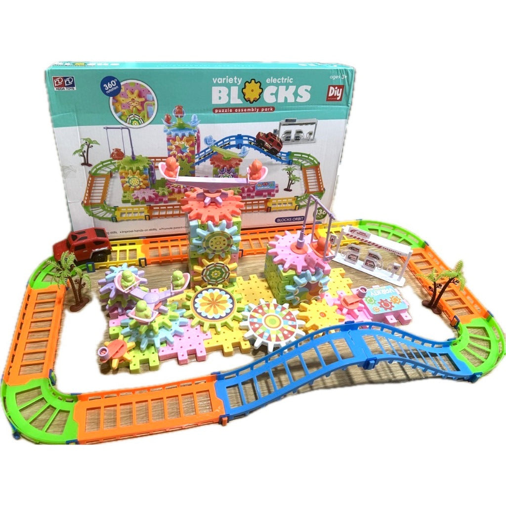 Keda Blocks รถราง ของเล่นเสริมพัฒนาการเด็ก 136 ชิ้น พร้อมชุดขับเคลื่อน รถ Offroad และ ราง KD-2813 ของเล่นเด็ก
